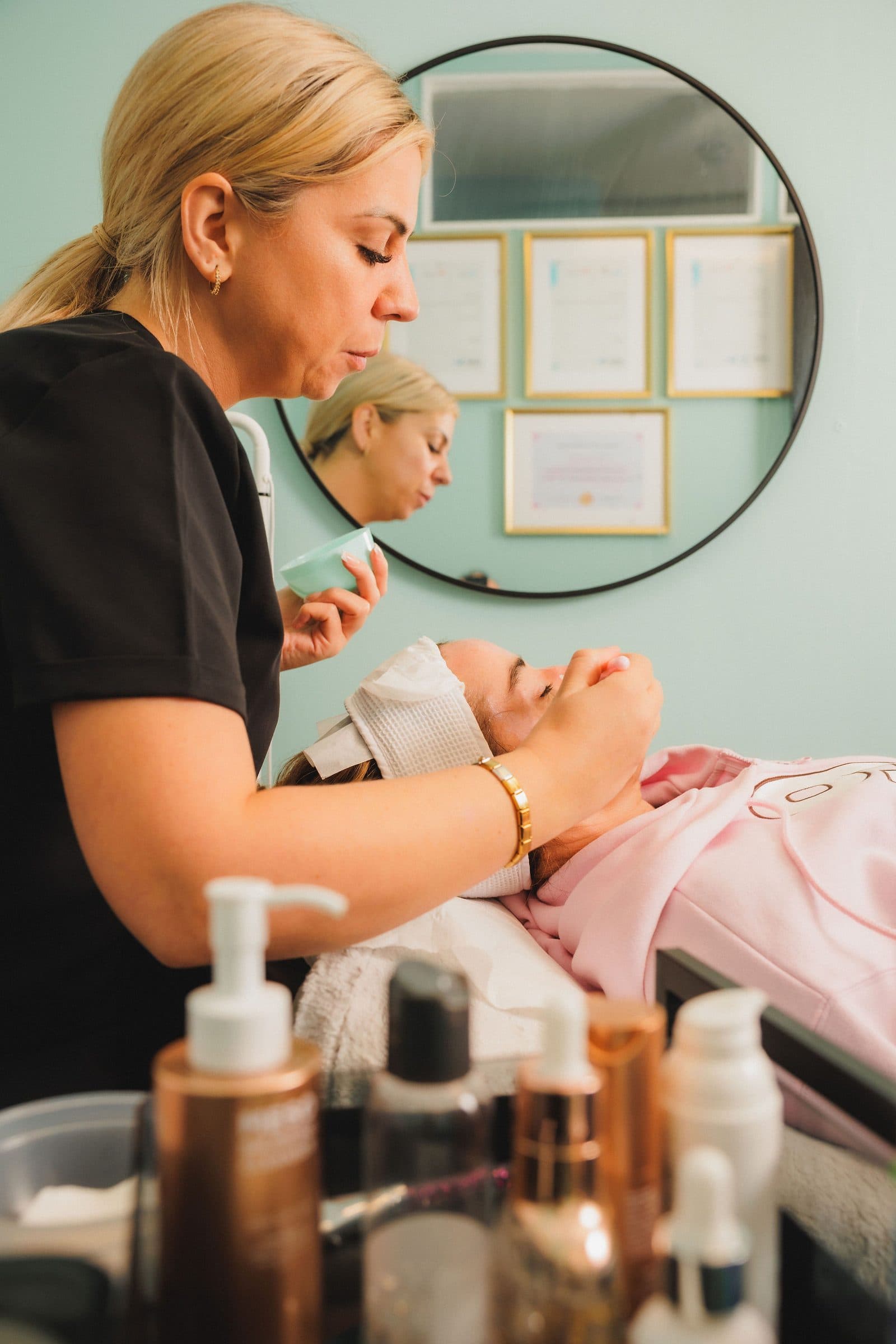 Galvanic Facial treatment process